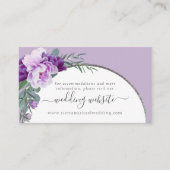 Carte D'accompagnement Élégant violet Floral Arch Mariage site Web (Devant)