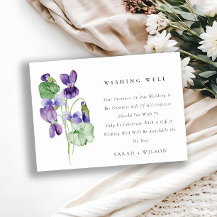 Carte D'accompagnement Elégant Violet Floral Bunch Mariage Wishing well