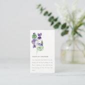 Carte D'accompagnement Élégant Violet Floral Display Baby shower douche (Debout devant)