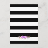 Carte D'accompagnement Elégant Violet Floral Stripes Accueil Mariage (Dos)