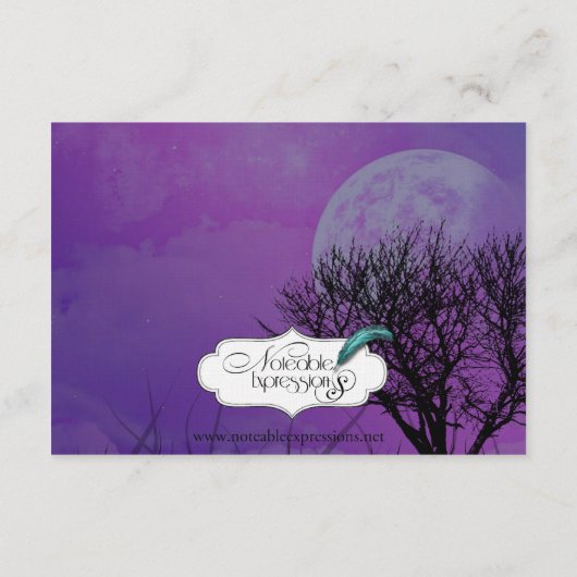 Carte D'accompagnement Élégant violet gothique Night Posh Mariage Inserti (Dos)