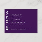 Carte D'accompagnement Elégant Violet Moderne Simple Mariage Réception (Devant)
