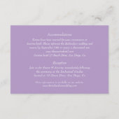 Carte D'accompagnement Élégant violet Monogramme Wreath Mariage Détail (Dos)