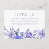 Carte D'accompagnement Elégant violet violet Aquarelle violet Détails du  (Devant)
