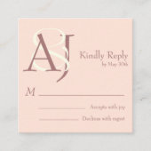 Carte D'accompagnement Elegant Warm Pinkish Earth Tones Wedding Return (Devant)