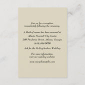 Carte D'accompagnement Elegant Wedding Gown Détails du Mariage (Dos)