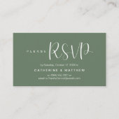 Carte D'accompagnement Elegant "Wedding RSVP" Reminder Details (Devant)