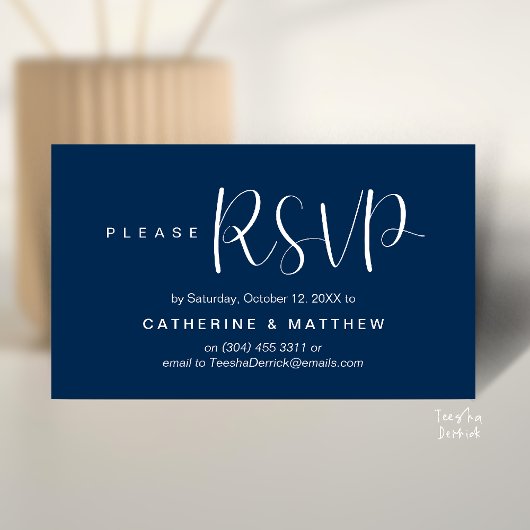 Carte D'accompagnement  Elegant "Wedding RSVP" Reminder Details