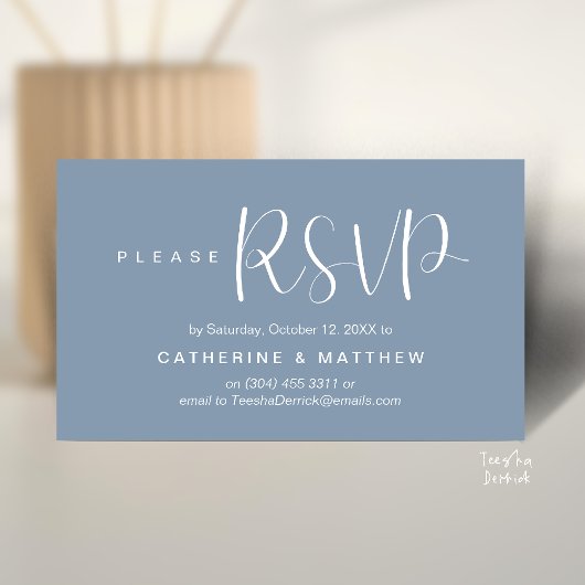 Carte D'accompagnement Elegant "Wedding RSVP" Reminder Details