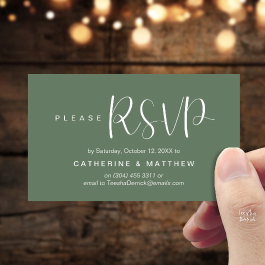 Carte D'accompagnement Elegant "Wedding RSVP" Reminder Details