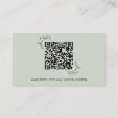 Carte D'accompagnement Elegant White Floral Wedding Details Card QR Code (Dos)