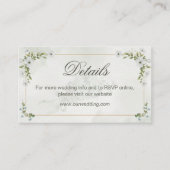 Carte D'accompagnement Elegant White Floral Wedding Details Card QR Code (Devant)