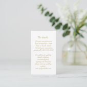 Carte D'accompagnement Elegant White & Gold Art Deco Enclosure card (Debout devant)
