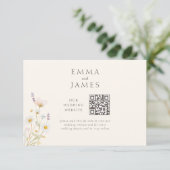Carte D'accompagnement Elegant Wild Flowers Wedding Website (Debout devant)