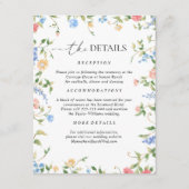 Carte D'accompagnement Elegant Wildflower Wedding Details (Devant)