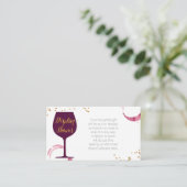 Carte D'accompagnement Elégant Wine nuptiale douche (Debout devant)