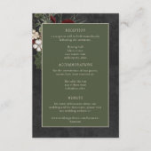 Carte D'accompagnement Elegant Winter Berries & Pine Black Wedding (Devant)