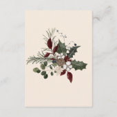 Carte D'accompagnement Elegant Winter Berries & Pine Ivory Wedding (Dos)