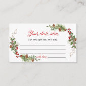 Carte D'accompagnement Elegant Winter Greenery Date idea (Devant)