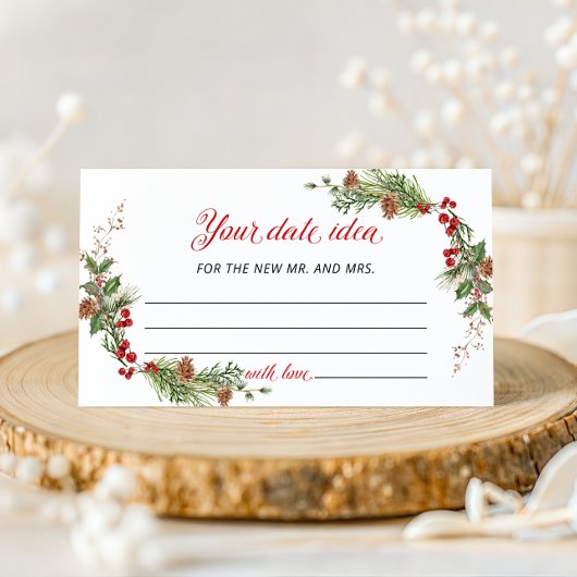 Carte D'accompagnement Elegant Winter Greenery Date idea