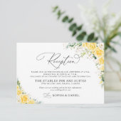 Carte D'accompagnement Elegant Yellow Wedding Reception Card (Debout devant)