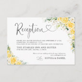 Carte D'accompagnement Elegant Yellow Wedding Reception Card (Devant)