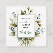 Carte D'accompagnement Elégante aquarelle blanche florale (Devant)