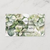 Carte D'accompagnement Elégante aquarelle blanche vert hydrangée florale (Devant)