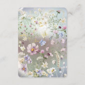 Carte D'accompagnement Elégante aquarelle bleue florale (Dos)