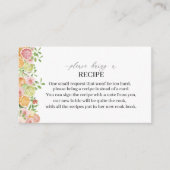 Carte D'accompagnement Elégante aquarelle Citrus rose Fleurs A Recette ca (Devant)