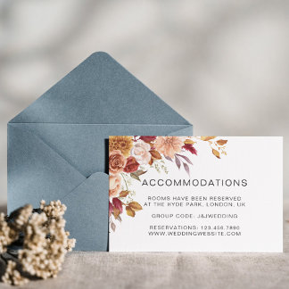Carte D'accompagnement Elégante aquarelle d'automne Mariage Floral