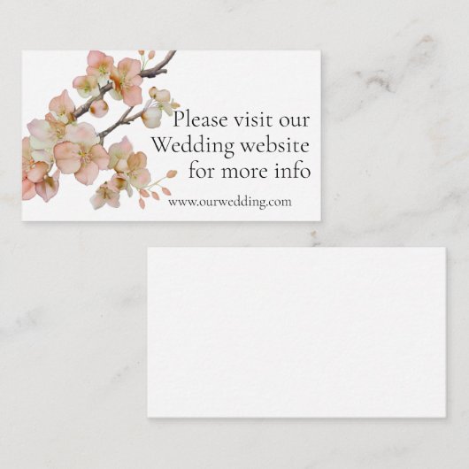 Carte D'accompagnement Elégante aquarelle douce rose oranger fleurit (Devant / Derrière)