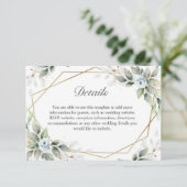 Carte D'accompagnement Elégante aquarelle Dusty Blue Détails du feuillage (Debout devant)