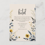 Carte D'accompagnement Elégante aquarelle Fleur sauvage Mariage Hôtel Bei (Devant)