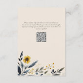 Carte D'accompagnement Elégante aquarelle Fleur sauvage Mariage Hôtel Bei (Dos)