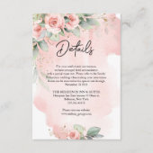 Carte D'accompagnement Elégante aquarelle fleurs rousses eucalyptus or (Devant)