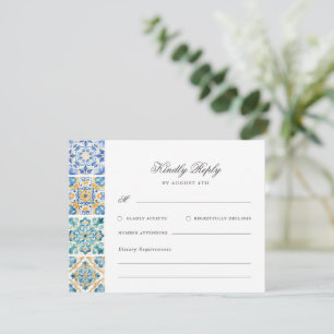 Carte D'accompagnement Elégante aquarelle formelle Mariage italien RSVP