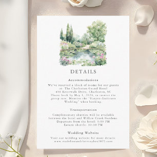 Carte D'accompagnement Elégante aquarelle Jardin d'été Paysage Mariage