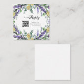 Carte D'accompagnement Elégante aquarelle jaune rose lavande RSVP QR (Devant / Derrière)