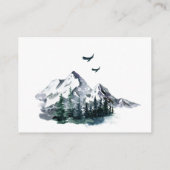 Carte D'accompagnement Elégante aquarelle Montagnes Mariage QR RSVP (Dos)