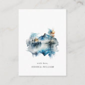 Carte D'accompagnement Elégante aquarelle Mountain Détails de la forêt (Dos)