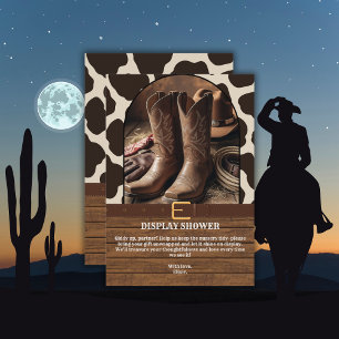 Carte D'accompagnement Élégante Baby Shower Bottes de Cowgirl