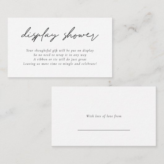 Carte D'accompagnement Élégante balise de Fête des mariées d'affichage de (Devant / Derrière)