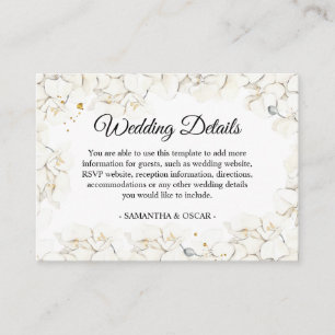 Carte D'accompagnement Elégante Beauté Orchidées Blanches Cadre