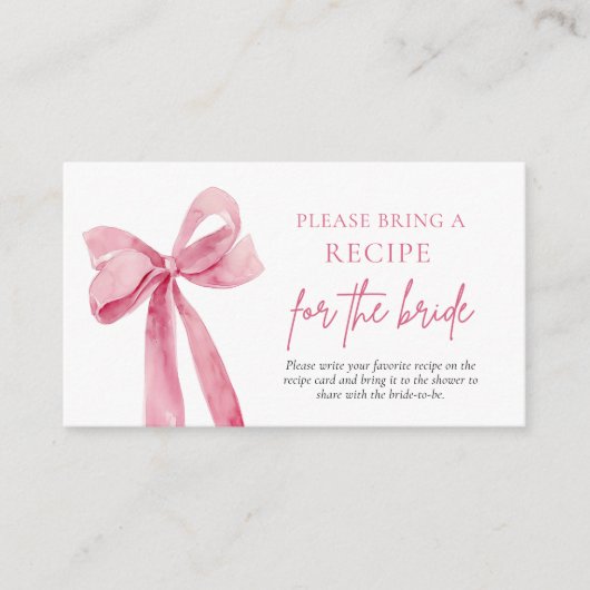 Carte D'accompagnement Élégante Bow Rose Bleu S'Il Vous Plaît Apporter Un (Devant)