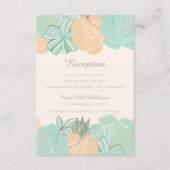 Carte D'accompagnement Elégante Broche Mint Floral Mariage Réception (Devant)