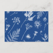 Carte D'accompagnement Élégante calligraphie blanc & Mariage bleu Marseil (Dos)