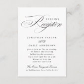 Carte D'accompagnement Élégante calligraphie Cravate noire Mariage Récept (Devant)