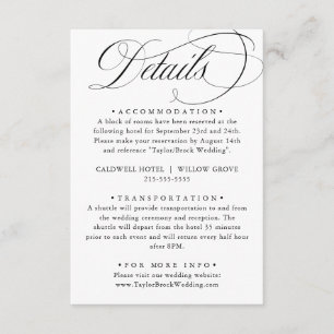 Carte D'accompagnement Élégante calligraphie écriture à l'américaine