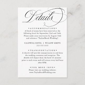 Carte D'accompagnement Élégante calligraphie écriture à l'américaine